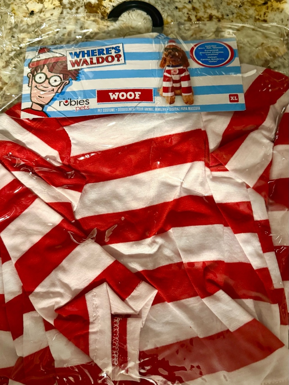 Aldo Red and White Striped Pet Costume Shirt